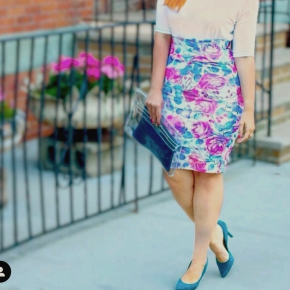 LuLaRoe Dresses & Skirts - LuLaRoe HTF Watercolor Roses Cassie Skirt